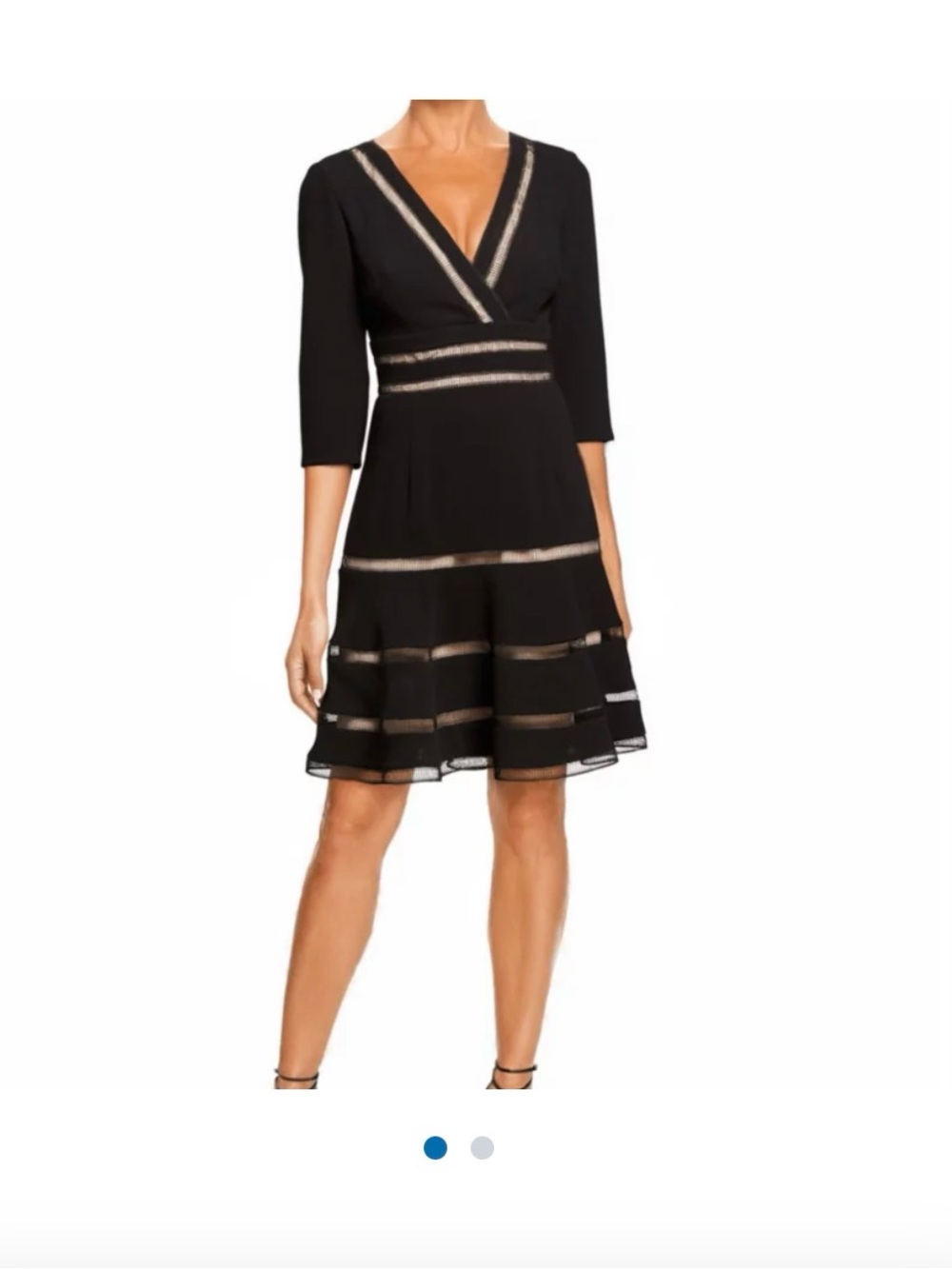 Shani Black Dress with Cream Contrast Trim